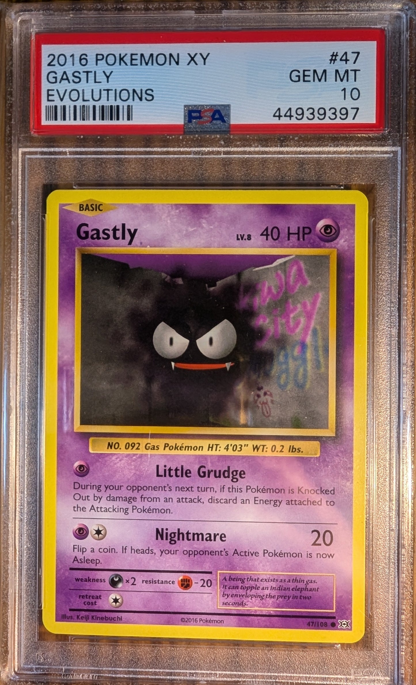 2016 Pokemon XY Evolutions Gastly #47 Gem Mint 10