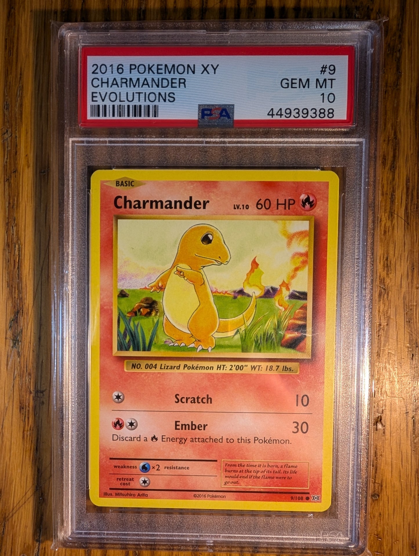 2016 Pokemon XY Evolutions Charmander #9 Gem Mint 10