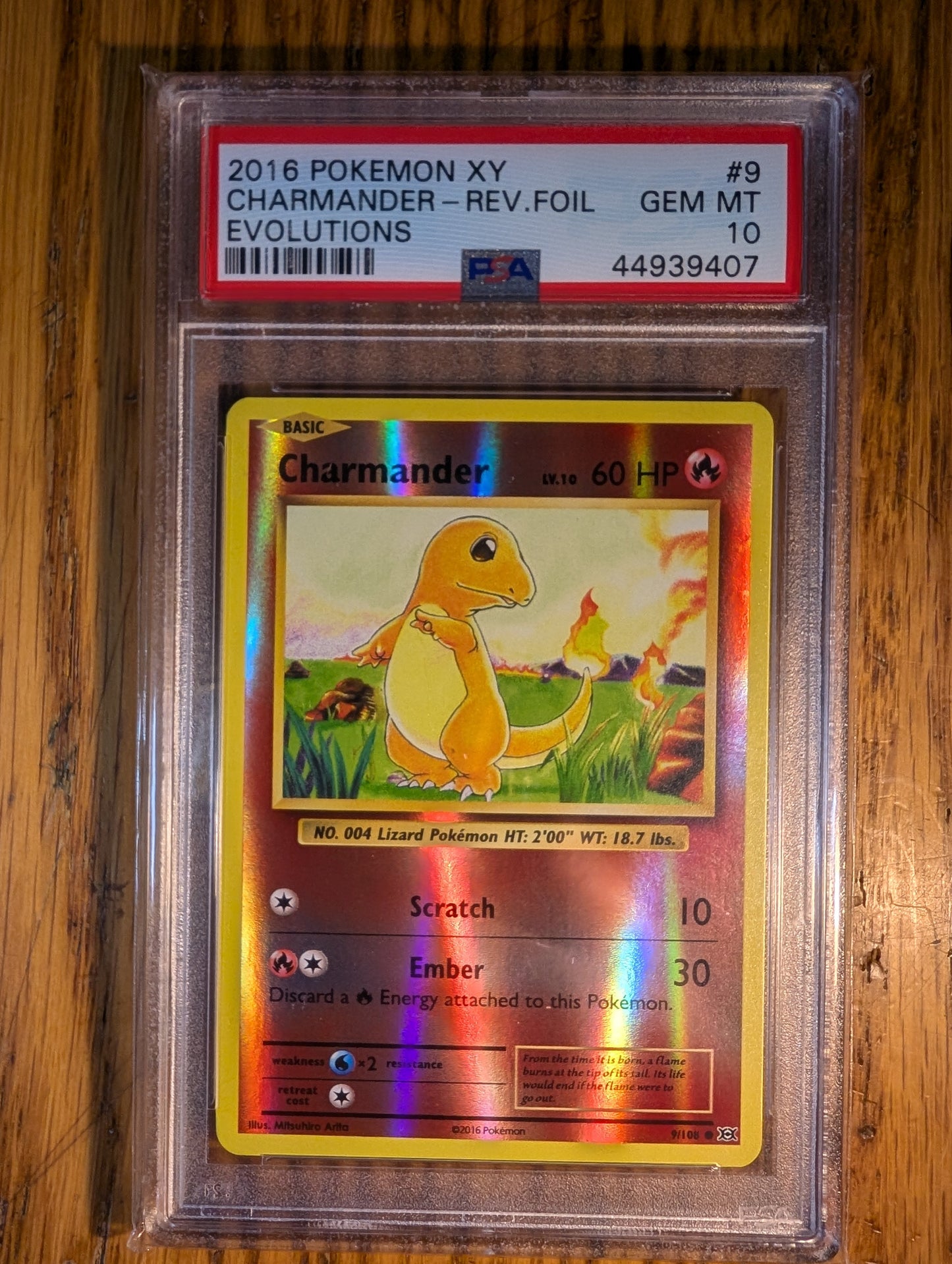 2016 Pokemon XY Evolutions Charmander #9 (Reverse Holo) Gem Mint 10