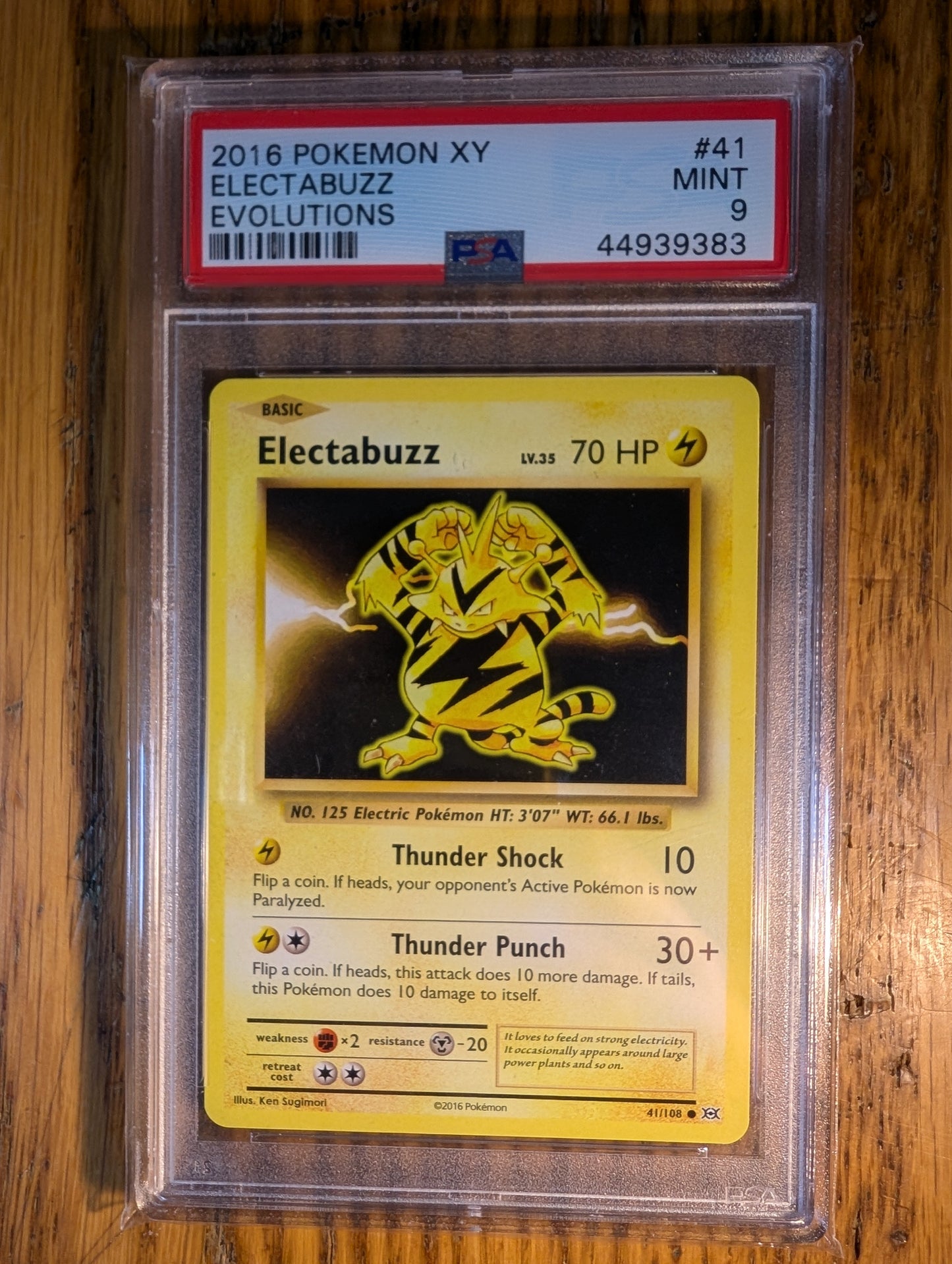2016 Pokemon XY Evolutions Electabuzz #41 PSA Mint 9