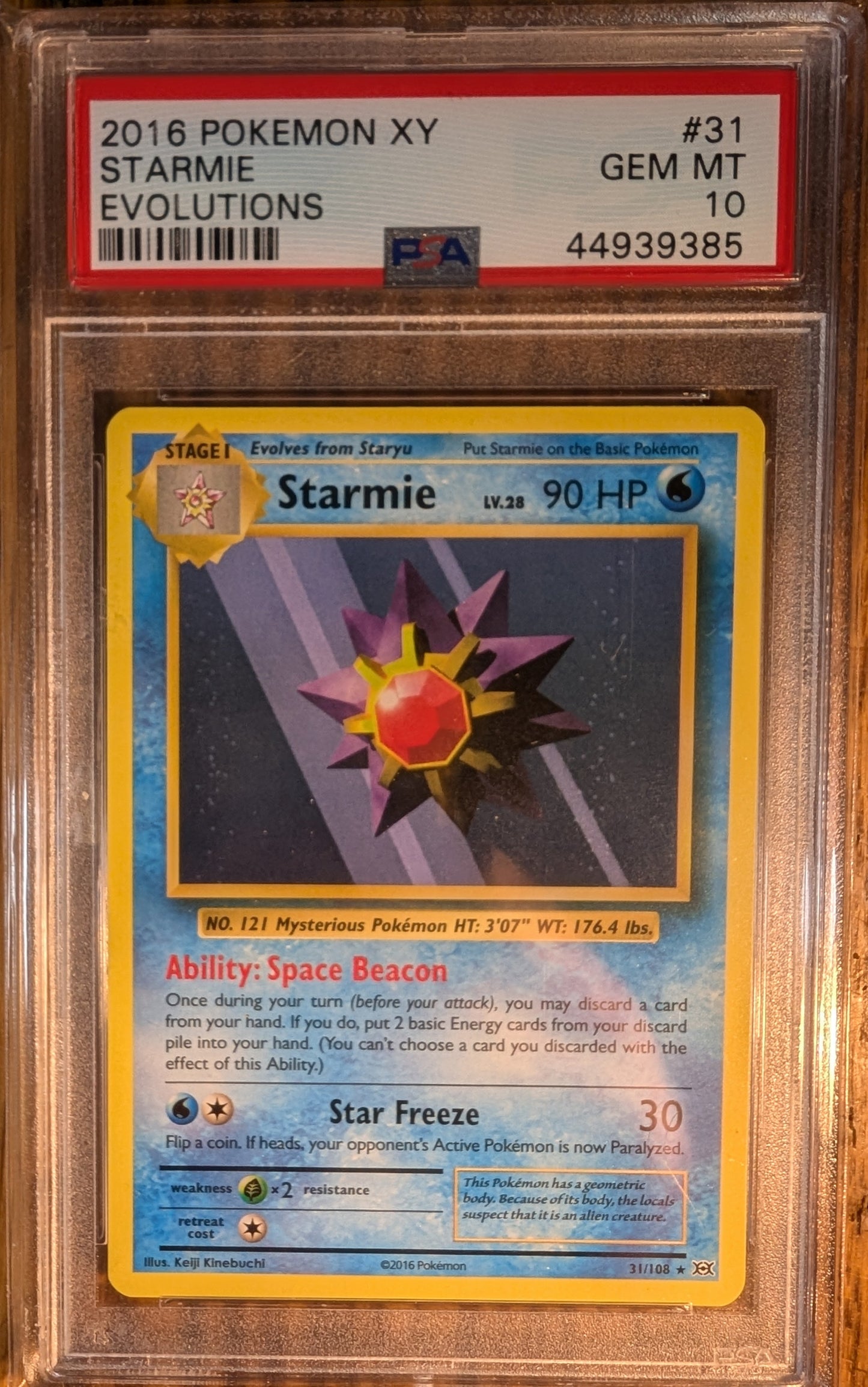 2016 Pokemon XY Evolutions Starmie #31 PSA Gem Mint 10