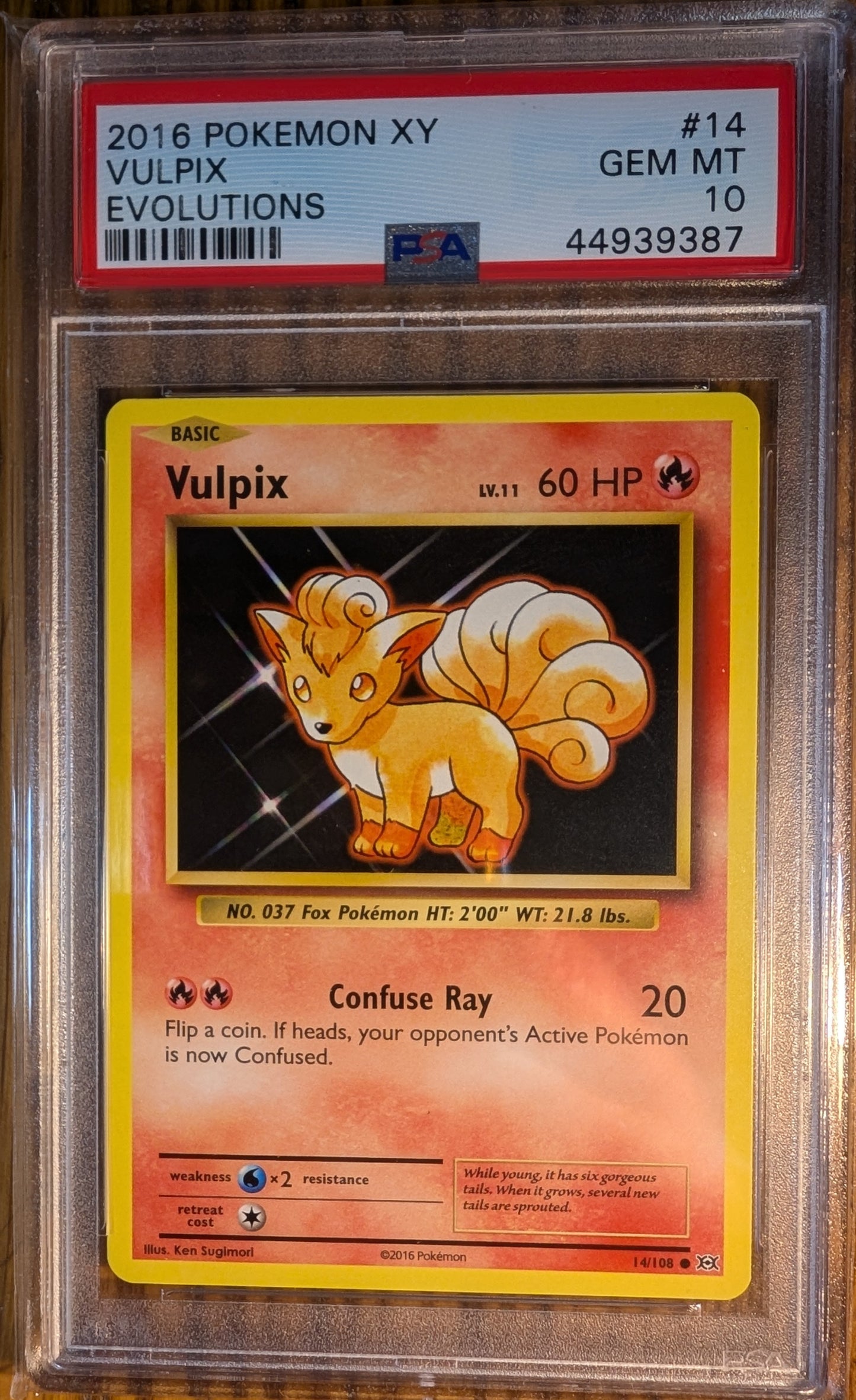 2016 Pokemon X Y Evolutions Vulpix #14 Gem Mint 10