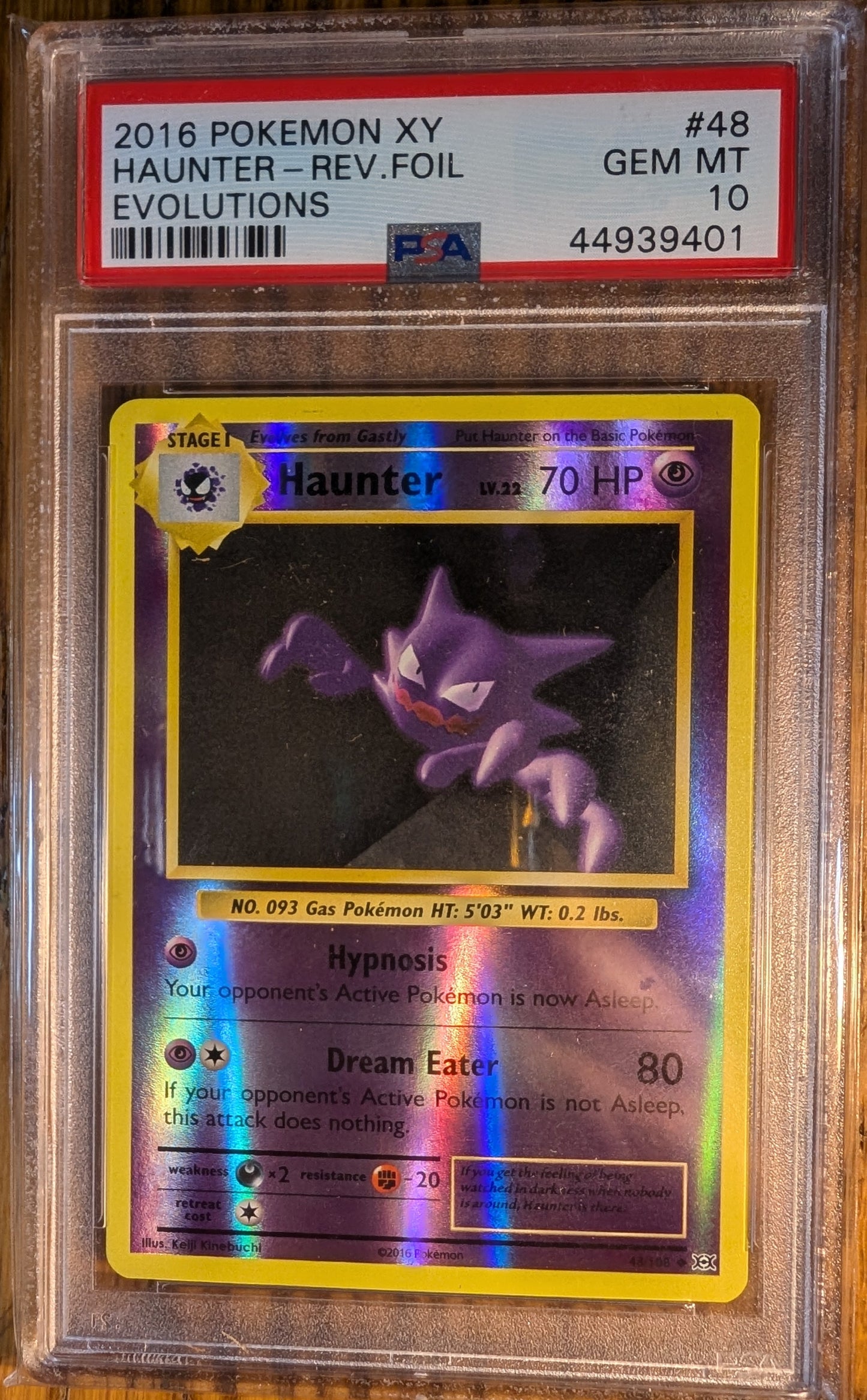2016 Pokemon X Y Evolutions Haunter #48 (Reverse Holo) Gem Mint 10