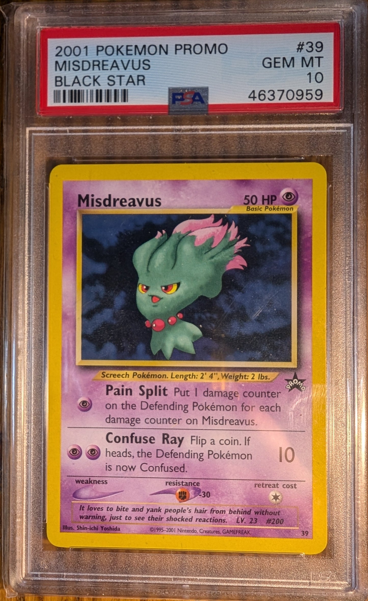 2001 Pokemon Black Star Promo Misdreavus #39 PSA Gem Mint 10