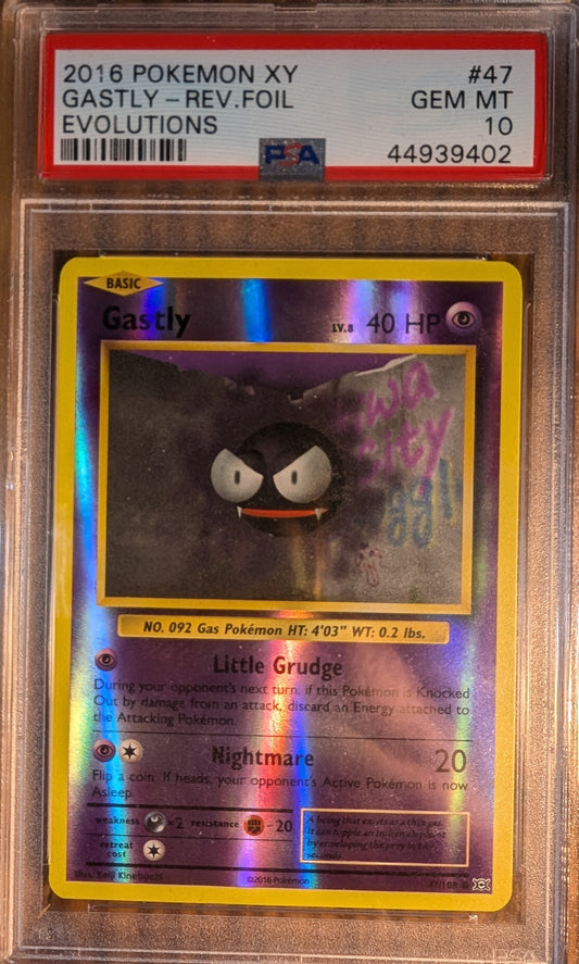 2016 Pokemon XY Evolutions Gastly #47 (Reverse Holo) Gem Mint 10