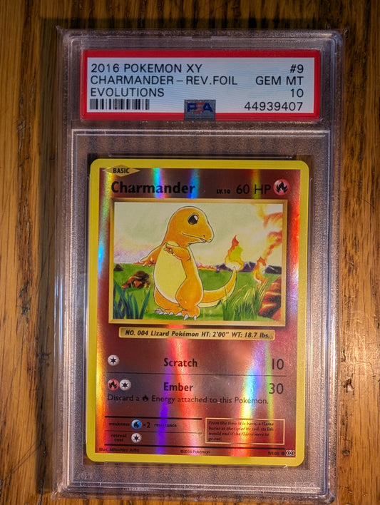 2016 Pokemon XY Evolutions Charmander #9 (Reverse Holo) Gem Mint 10