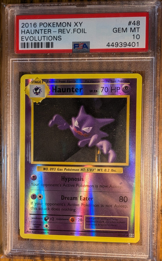2016 Pokemon X Y Evolutions Haunter #48 (Reverse Holo) Gem Mint 10